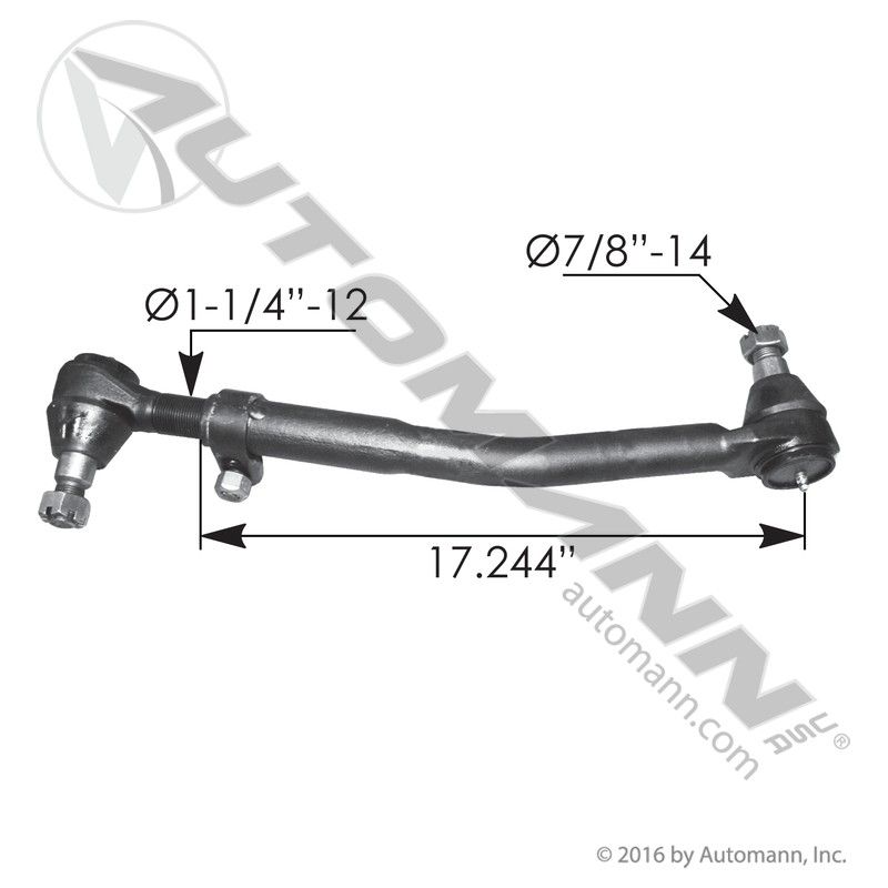 346-268- Drag Link 20.850in C to C Kenworth - Nick's Truck Parts