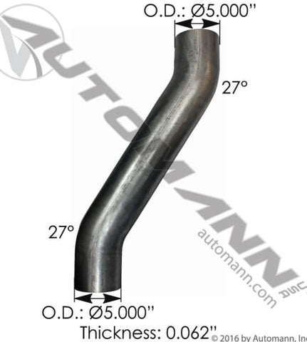 562.U5914122A-Exhaust Pipe ALZ Kenworth, (product_type), (product_vendor) - Nick's Truck Parts