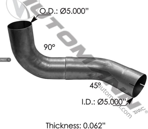 562.U5914764RA-Exhaust Elbow ALZ RH Kenworth, (product_type), (product_vendor) - Nick's Truck Parts