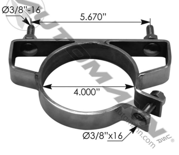 562.U5942BKCStack Mounting Bracket 4in Chrome Kenworth Nick's Truck