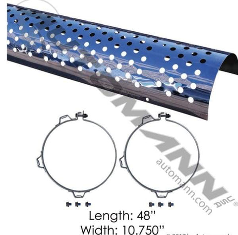 562.U61101SS-Heat Shield 10in Round Holes, (product_type), (product_vendor) - Nick's Truck Parts