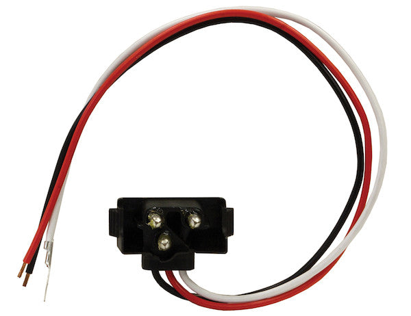 5620350 -Buyers DOT Light Plug 3-Pin Right Angle Male With Stripped Power And #10 Ring On Ground (PKG of 25) - Nicks Truck Parts
