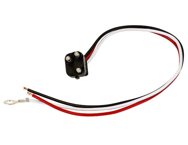 5620355 -Buyers DOT Light Plug 3-Pin Straight Male With 2 Blunt Cut Ends And #10 Ring On Ground - Nicks Truck Parts