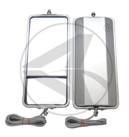 563.9036-7 in. x 16 in. West Coast Heated Mirror with Convex End-Stainless, (product_type), (product_vendor) - Nick's Truck Parts