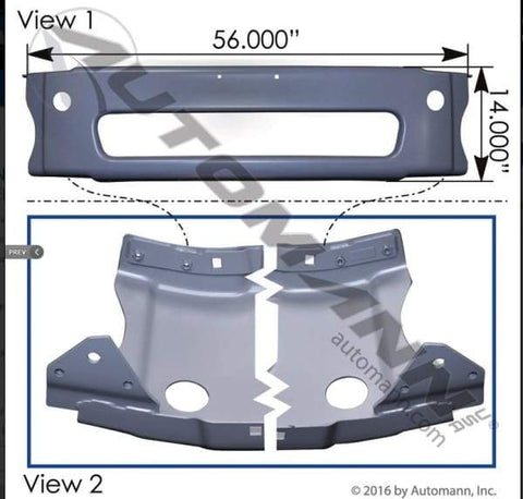 564.46224-Center Bumper Painted Freightliner, (product_type), (product_vendor) - Nick's Truck Parts