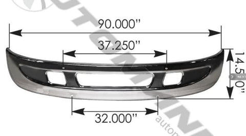 564.55021C-Bumper Chrome with Small Tow Hook Hole IHC, (product_type), (product_vendor) - Nick's Truck Parts