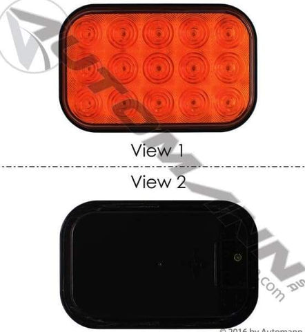 571.LD45A15-F/P/T Light LED 3-1/2in X 5-1/4in Amber, (product_type), (product_vendor) - Nick's Truck Parts