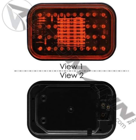571.LD45A52-F/P/T Light LED 3-1/2in X 5-1/4in Amber, (product_type), (product_vendor) - Nick's Truck Parts