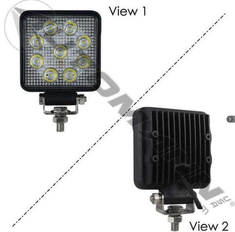 571.LD952WL9-Work Lamp LED 4in Square Spot 1755 LM, (product_type), (product_vendor) - Nick's Truck Parts