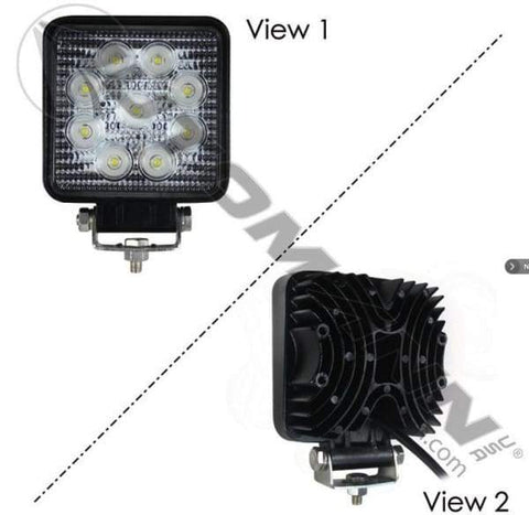 571.LD955WL9-Work Lamp LED 4in Square Flood 2160 LM, (product_type), (product_vendor) - Nick's Truck Parts