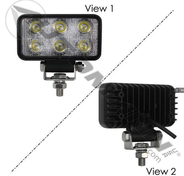 571.LD962WL6-Work Lamp LED Rectangular Spot 1170 LM, (product_type), (product_vendor) - Nick's Truck Parts