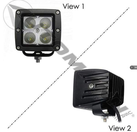 571.LD973WL4-Work Lamp LED 3in Square Flood 1080 LM, (product_type), (product_vendor) - Nick's Truck Parts