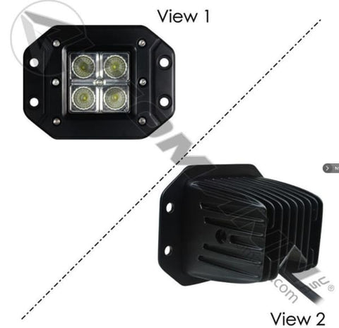 571.LD974WL4-Work Lamp LED 3in Square Flood 1080 LM, (product_type), (product_vendor) - Nick's Truck Parts