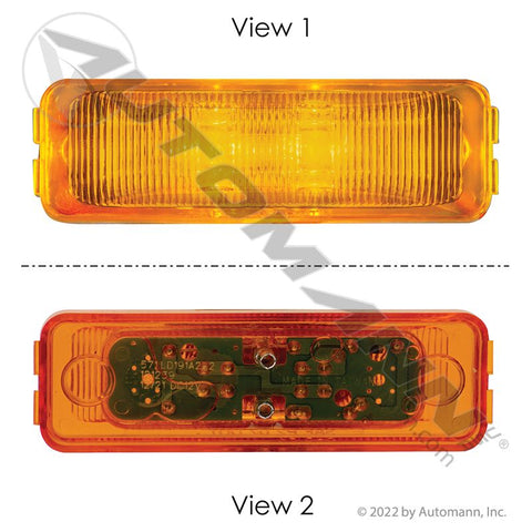 571.LD191A2-2 - Marker Light LED 1in X 4in Amber 2-Diode - Nick's Truck Parts