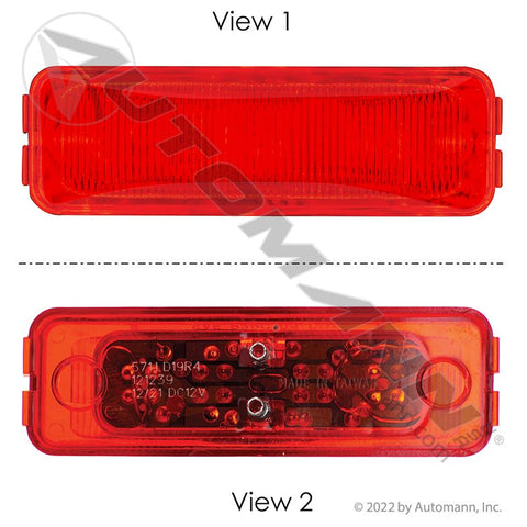 571.LD19R4 - Marker Light LED 1in X 4in Red - Nick's Truck Parts