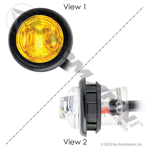 571.LD33PCA1-BLT - Marker Light LED 3/4in Clear Amber w/Blt - Nick's Truck Parts