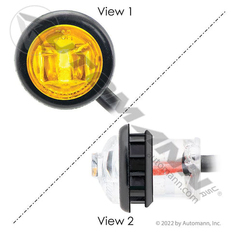 571.LD33PCA1 - Marker Light LED 3/4in Clear Lens Amber - Nick's Truck Parts