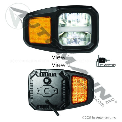 571.LD6510HPL-RH - Plow Lamp LED Heated Lens SAE DOT- RH - Nick's Truck Parts