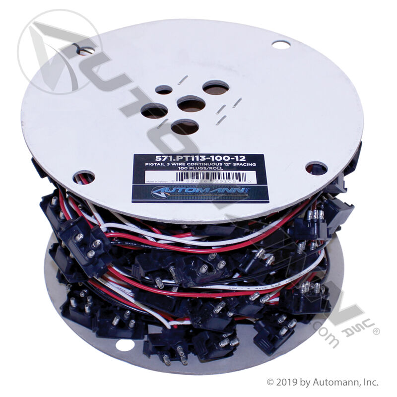 571.PT113-100-12- Pigtail 3 Wire Continuous 12in Spacing - Nick's Truck Parts