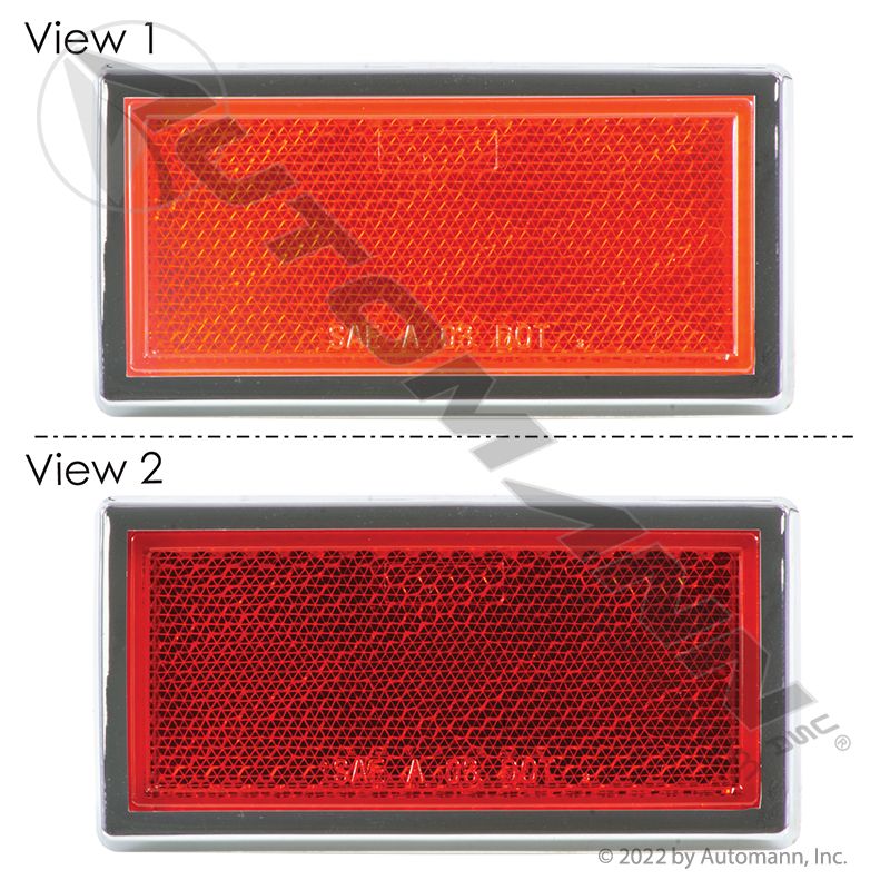 571.RFBZ1X3QMR- Reflector Red Quick-Mount Chrome Bezel - Nick's Truck Parts
