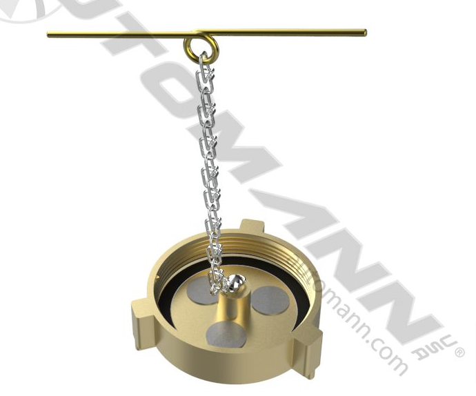 572.1001 - Fuel Cap 2in Brass - Nick's Truck Parts
