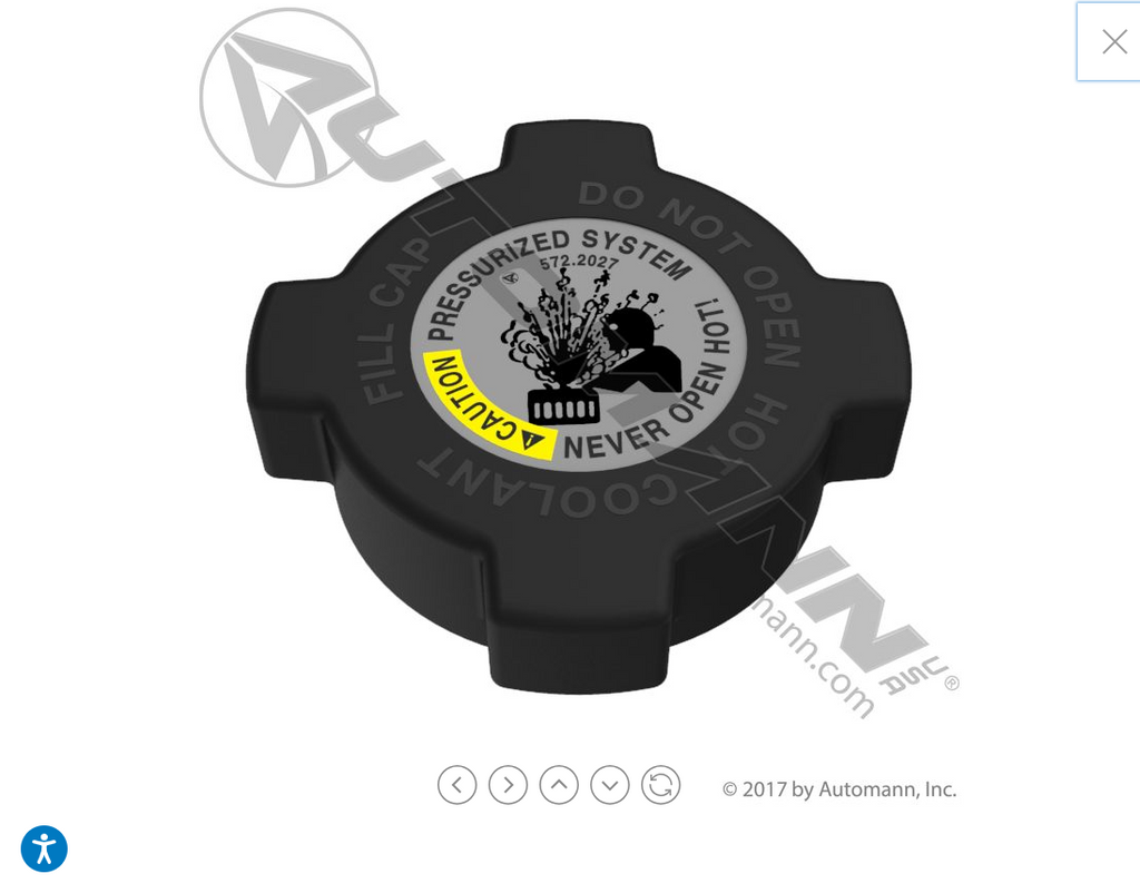 572.2027- Kenworth/ Peterbilt Coolant Reservoir Cap - Nick's Truck Parts