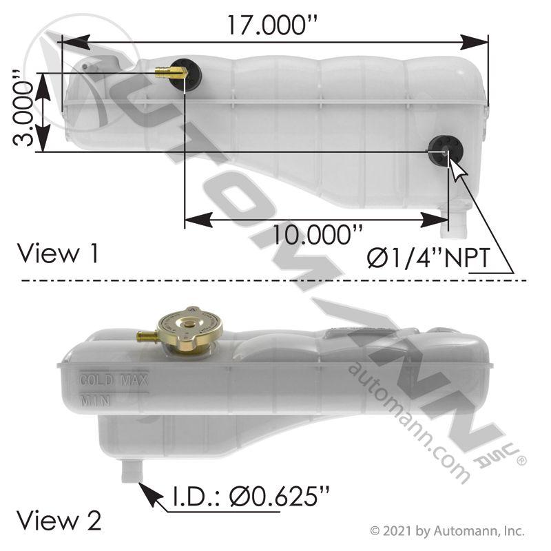 575.10111- Freightliner Coolant Reservoir - Nick's Truck Parts