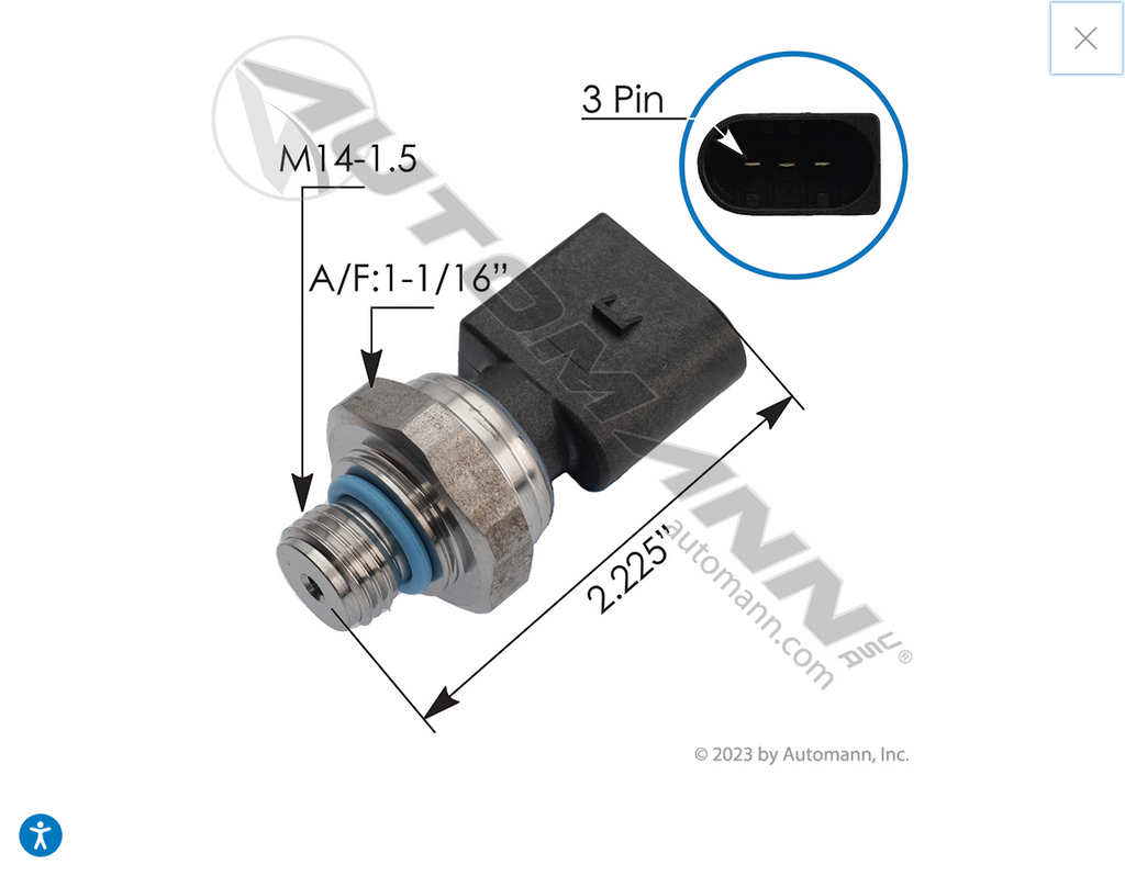 577.23828OE - Fuel Pressure Sensor Detroit Diesel - Nick's Truck Parts