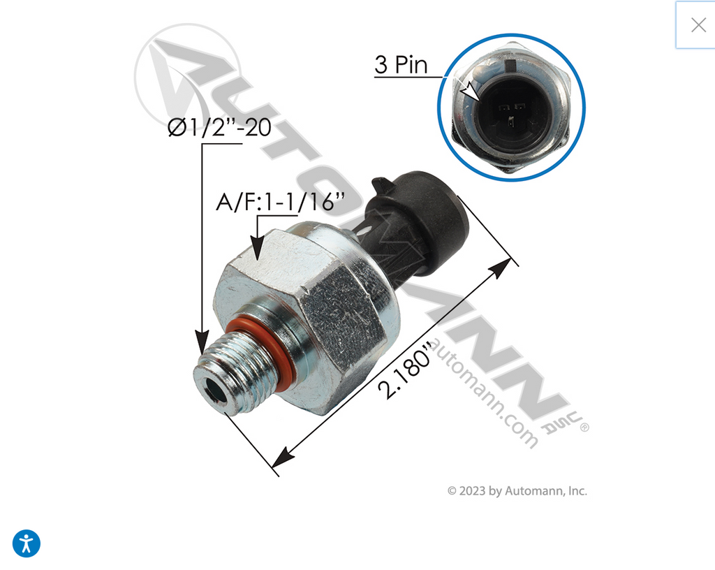 577.55611OE - Injector Control Pressure Sensor IHC - Nick's Truck Parts