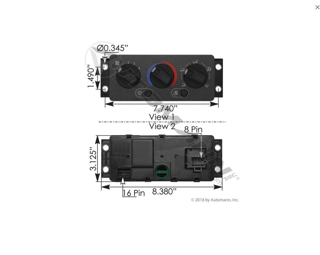 577.62526BE - HVAC Controller Mack Behr - Nick's Truck Parts