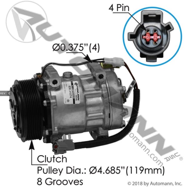 830.31074-Air Conditioning Compressor 7H15 Type, (product_type), (product_vendor) - Nick's Truck Parts