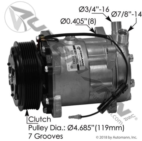 830.31083-Air Conditioning Compressor 7H15 Type, (product_type), (product_vendor) - Nick's Truck Parts