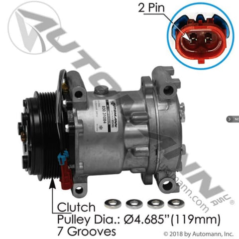830.31084-Air Conditioning Compressor 7H15 Type, (product_type), (product_vendor) - Nick's Truck Parts