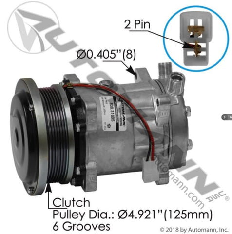 830.31085-Air Conditioning Compressor 7H15 Type, (product_type), (product_vendor) - Nick's Truck Parts