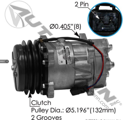 830.31087-Air Conditioning Compressor 7H15 Type, (product_type), (product_vendor) - Nick's Truck Parts