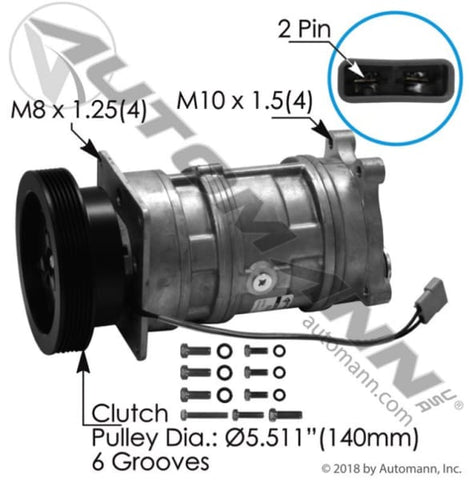830.31202-Air Conditioning Compressor A6 Type, (product_type), (product_vendor) - Nick's Truck Parts