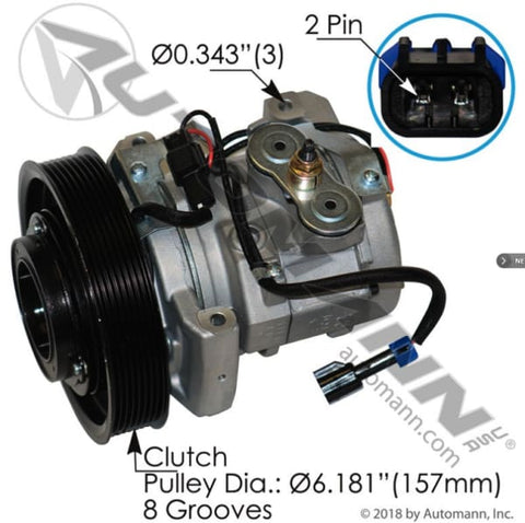 830.31302-Air Conditioning Compressor 10S15C Type, (product_type), (product_vendor) - Nick's Truck Parts