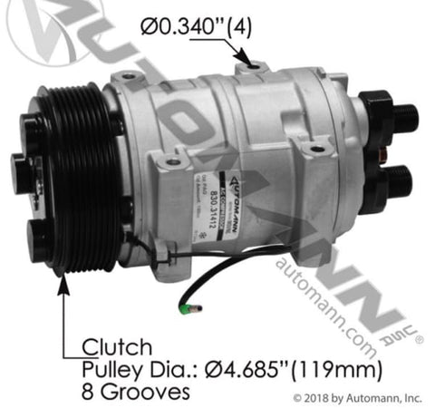 830.31412-Air Conditioning Compressor TM16 Type, (product_type), (product_vendor) - Nick's Truck Parts