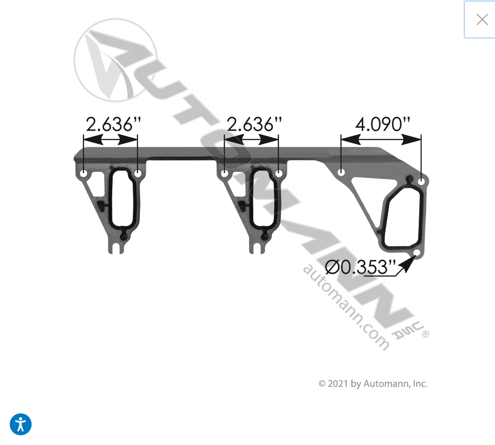 840.TH46389GEL - Water Manifold Gasket Detroit DD15 - Nick's Truck Parts