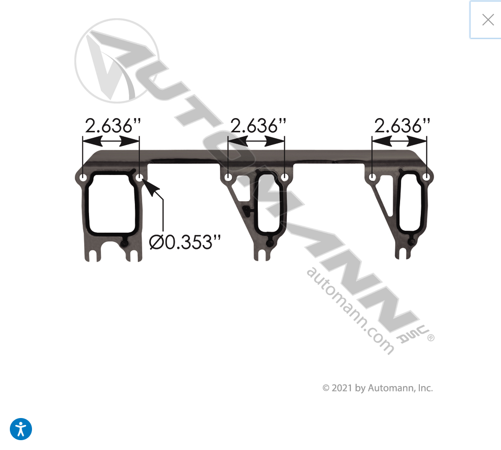 840.TH46390GEL - Water Manifold Gasket Detroit DD15 - Nick's Truck Parts