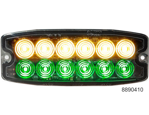 8890410 -Buyers- Amber-Green Dual Row Ultra Thin 5 Inch LED Strobe Light - Nick's Truck Parts