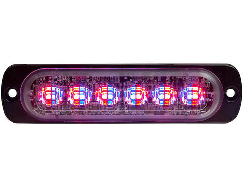 8892105 -Buyers- Red/Blue Dual Color Thin 4.5 Inch Wide LED Strobe Light - Nick's Truck Parts
