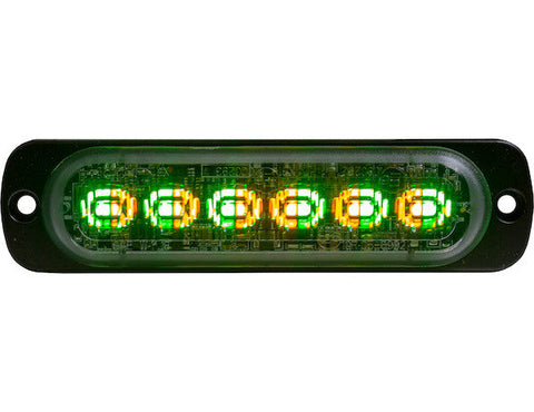 8892109 -Buyers- Amber/GreenDual Color Thin 4.5 Inch Wide LED Strobe Light - Nick's Truck Parts
