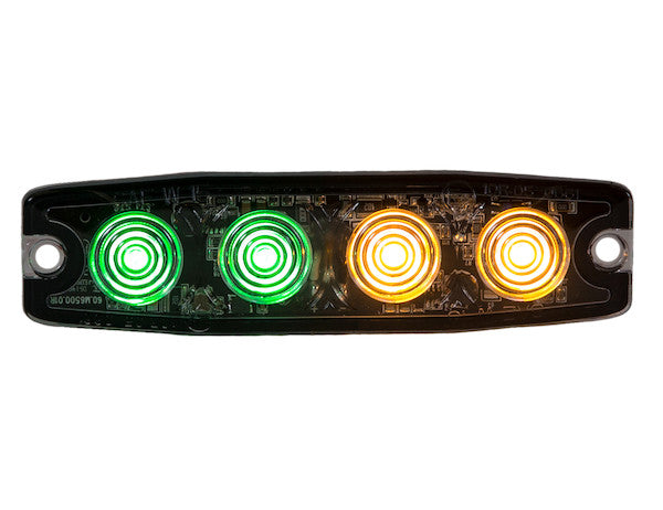 8892250 -Buyers- Ultra Thin 4.5 Inch Green/Amber LED Strobe Light - Nicks Truck Parts