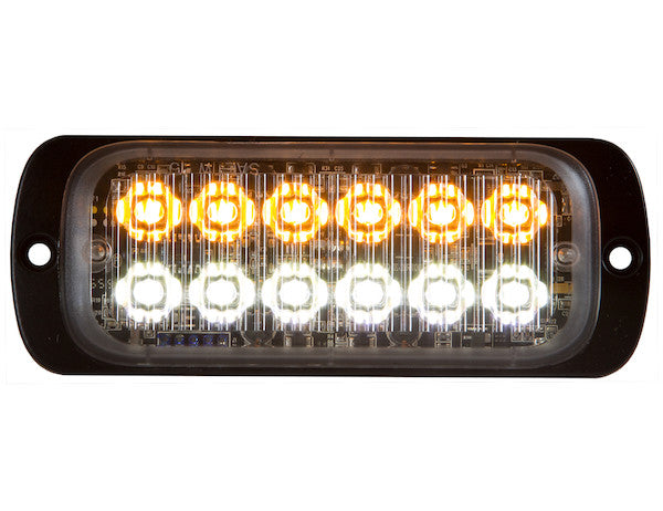8892602 -Buyers- Thin Dual Row 4.5 Inch Amber/Clear LED Strobe Light - Nicks Truck Parts