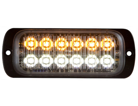 8892602 -Buyers- Thin Dual Row 4.5 Inch Amber/Clear LED Strobe Light - Nick's Truck Parts