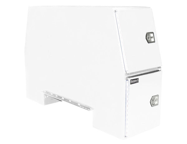 Buyers- BP826524W-65x24x82 Inch Offset Floor White Steel Backpack Truck Box - 13.3 Inch Offset - Nicks Truck Parts