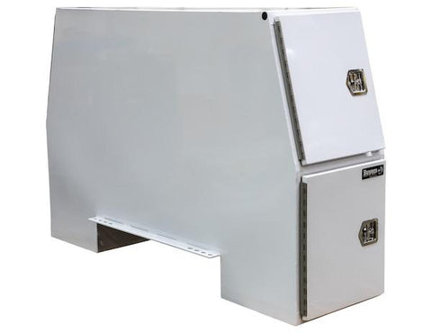 BP925824W - Buyers- 58x24x92 Inch White Steel Backpack Truck Tool Box - 8.5 Inch Offset Floor - Nicks Truck Parts