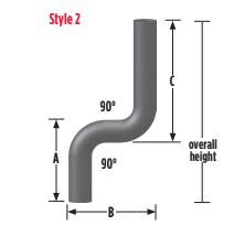 JDS-5C -Grand Rock- STACK DUMP,5"2-BEND OD/OD CHR - Nick's Truck Parts