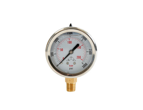 HPGS3- Buyers Silicone Filled Pressure Gauge - Stem Mount 0-3,000 PSI - Nicks Truck Parts